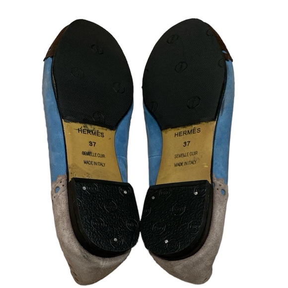 Hermes suede flats brown-light blue size 37 - Picture 6 of 6